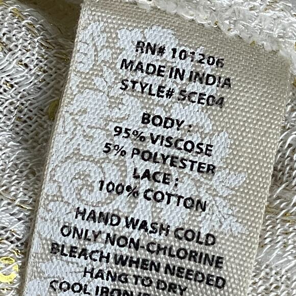 Soft Surroundings Kimono Cardigan Size 2X Cream Striped Sequin Open Front Layeri - Picture 7 of 7